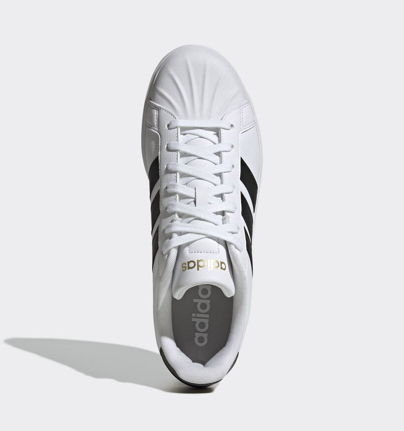 adidas Streettalk Baskets en Blanc/Noir pour hommes (372641) - pour semelles orthop&eacute;diques