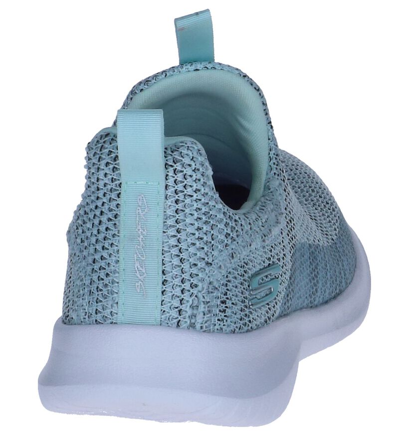 Lichtblauwe Slip-on Sneakers Skechers Ultra Flex in stof (250655)