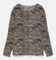 Vero Moda Curve Friga Longsleeve en Noir/Ecru pour femmes (364701)