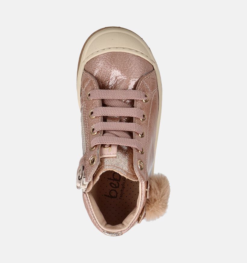 Beberlis Boots &agrave; lacets en Rose pour filles (380656) - pour semelles orthop&eacute;diques