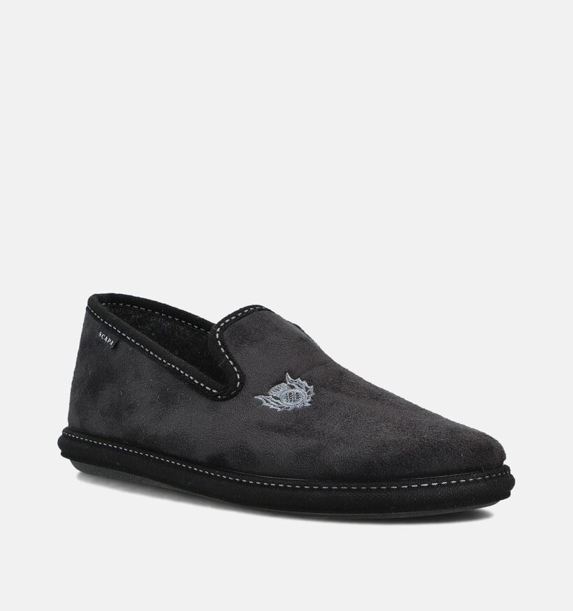 Scapa Zwarte Pantoffels voor heren (364105) - geschikt voor steunzolen
