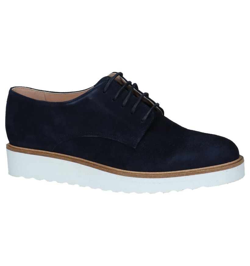 Brax Chaussures à lacets en Bleu foncé en daim (213511)