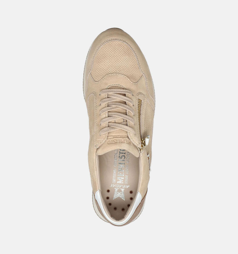 Mephisto Leenie Beige Rits-Veterschoenen voor dames (369962) - geschikt voor steunzolen