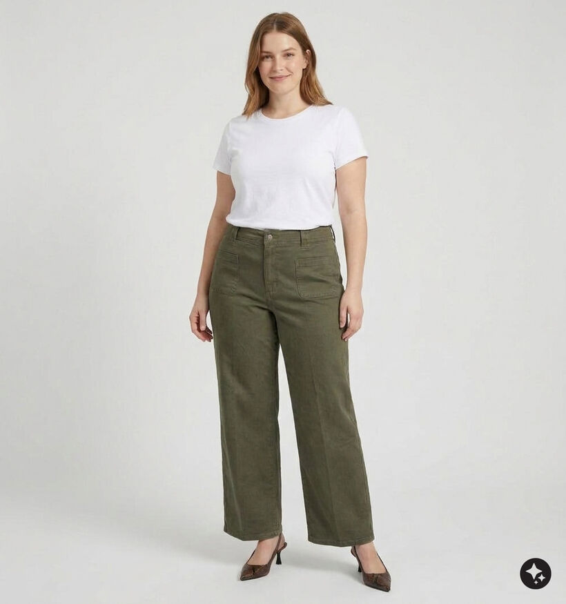 Vero Moda Curve Forest Night Tulle Groene Jeansbroek L32 voor dames (378126)