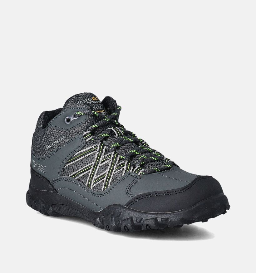 Regatta Edgepoint Mid Jnr Zwarte Wandelschoenen voor jongens (361302) - geschikt voor steunzolen