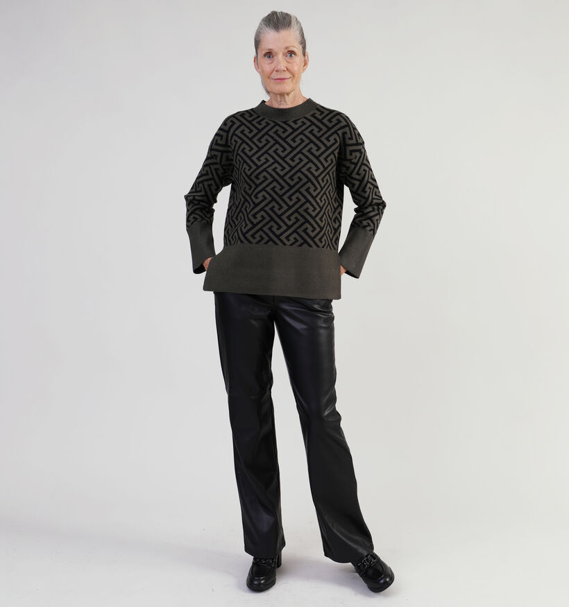 Pieces Nicha Pantalon large en Noir pour femmes (332362)