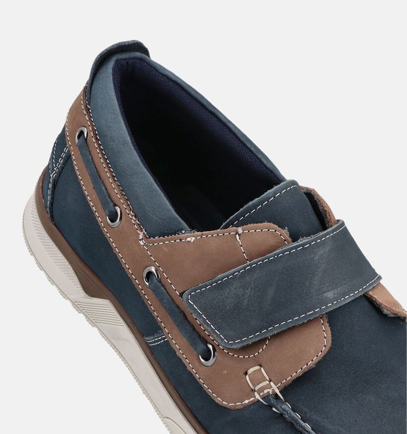 Dozo Logan Chaussures bateau en Bleu fonc&eacute;/Marron pour hommes (373336) - pour semelles orthop&eacute;diques