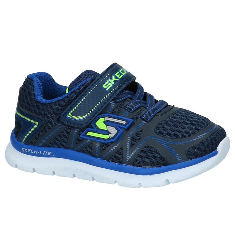 Skechers Baskets basses en Bleu foncé en textile (214938)