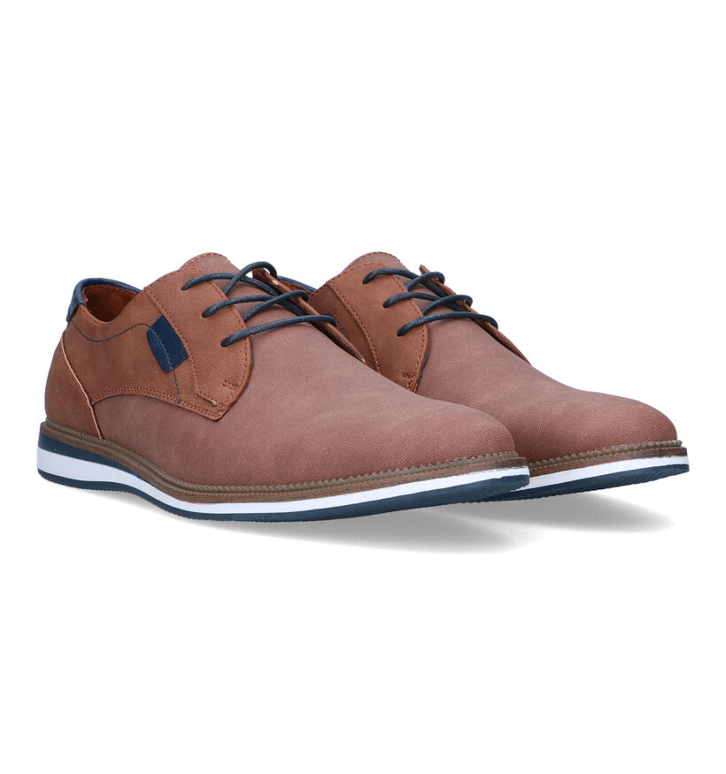 SJ Cognac Veterschoenen voor heren (321202)