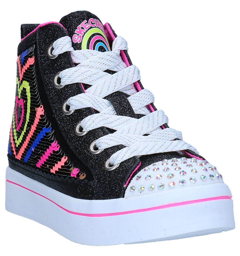 Skechers Twi-lites Zwarte Sneakers in stof (294007)