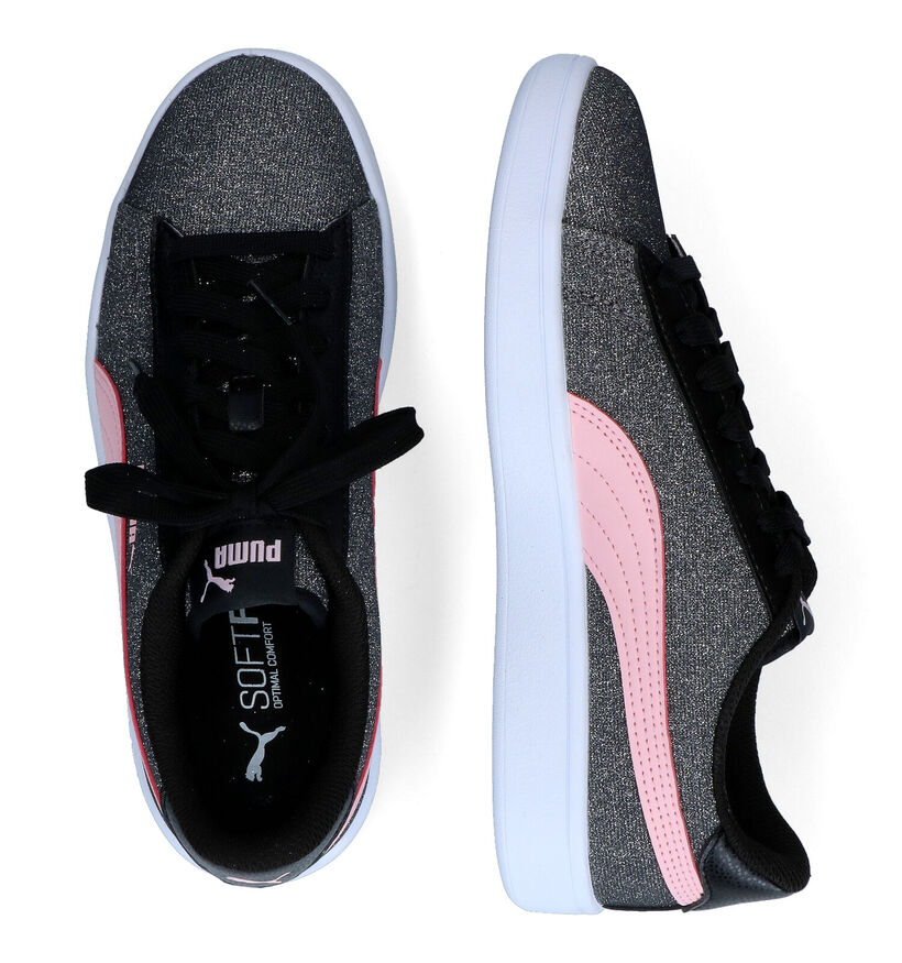 Puma Smash V2 Glitz Glam Zwarte Sneakers voor meisjes (311286) - geschikt voor steunzolen