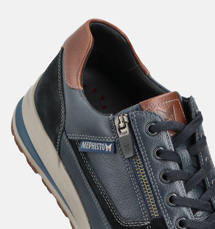 Mephisto Bradley Velsport Chaussures plates en Bleu fonc&eacute; pour hommes (378988) - pour semelles orthop&eacute;diques
