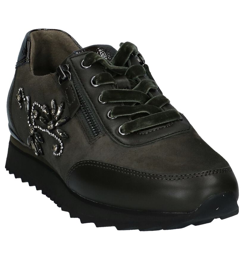 Gabor Best Fitting Chaussures à lacets en Vert kaki en cuir verni (231165)