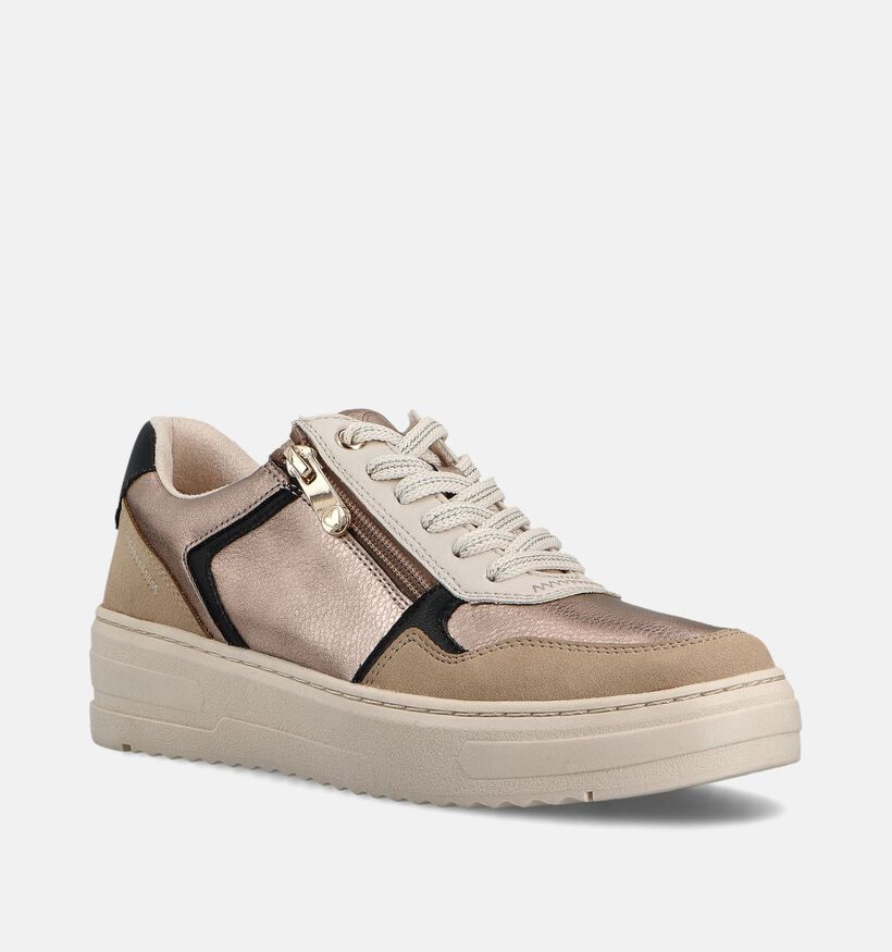 Marco Tozzi Gouden Veterschoenen met Rits voor dames (362540) - geschikt voor steunzolen