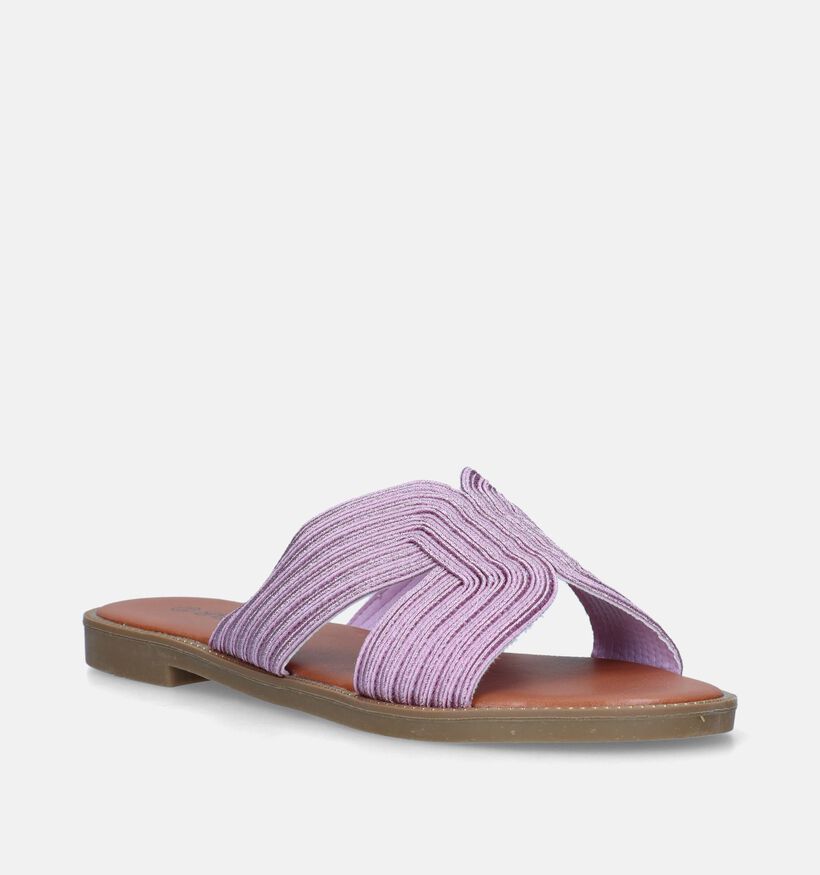 Signatur Nu-pieds plates en Violet pour femmes (340664)