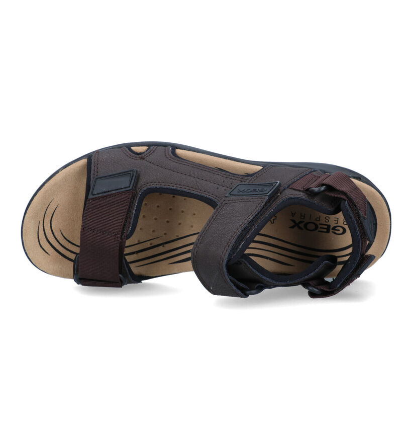 Geox Terreno Grip Bruine Sandalen in kunstleer (326735)