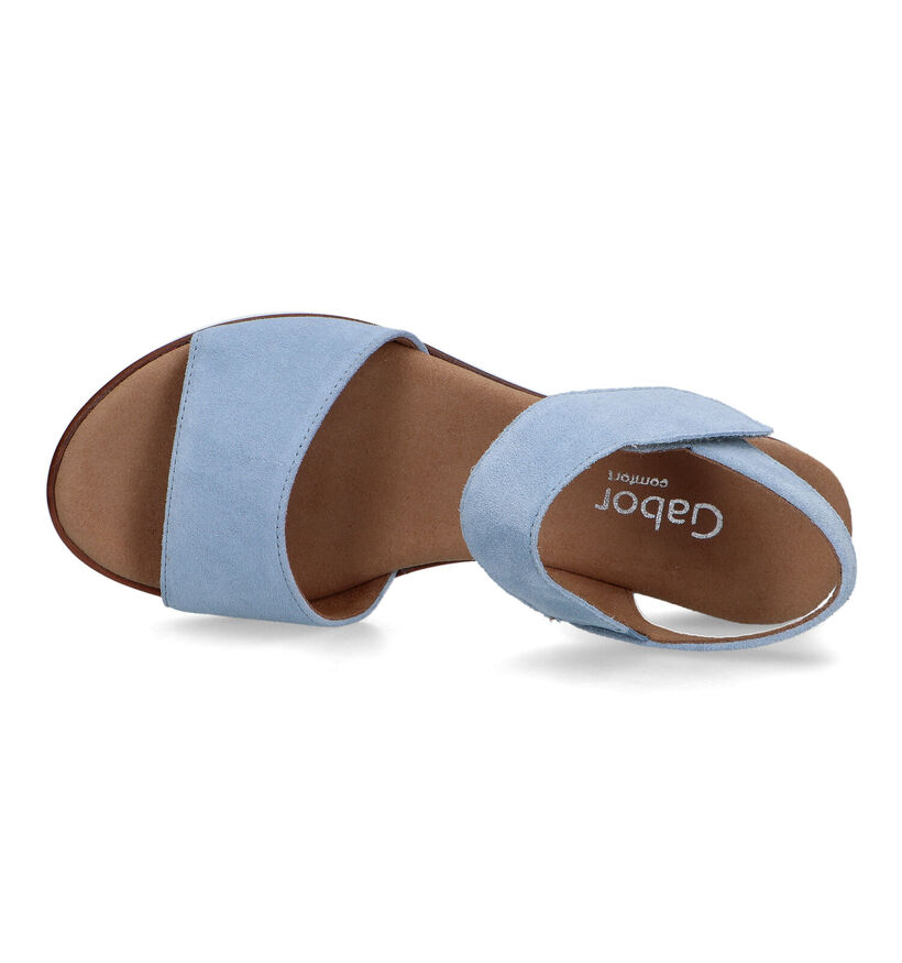 Gabor Comfort Sandales avec talon compensé en Bleu pour femmes (323123)