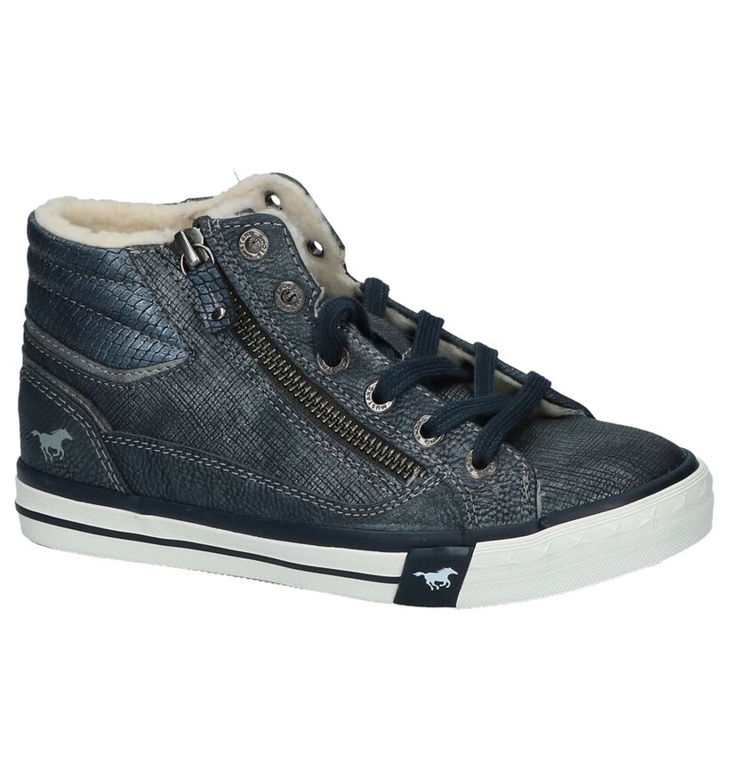 Mustang Chaussures hautes en Bleu foncé en simili cuir (222890)