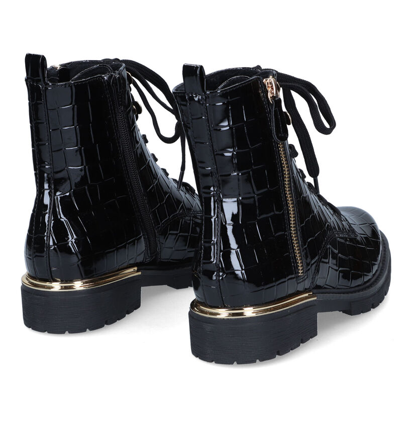 Jana Boots à lacets en Noir en simili cuir (315169)