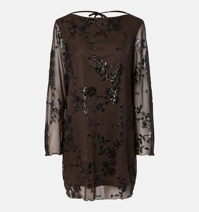 Pieces Evita Donkerbruine Korte Jurk voor dames (382092)