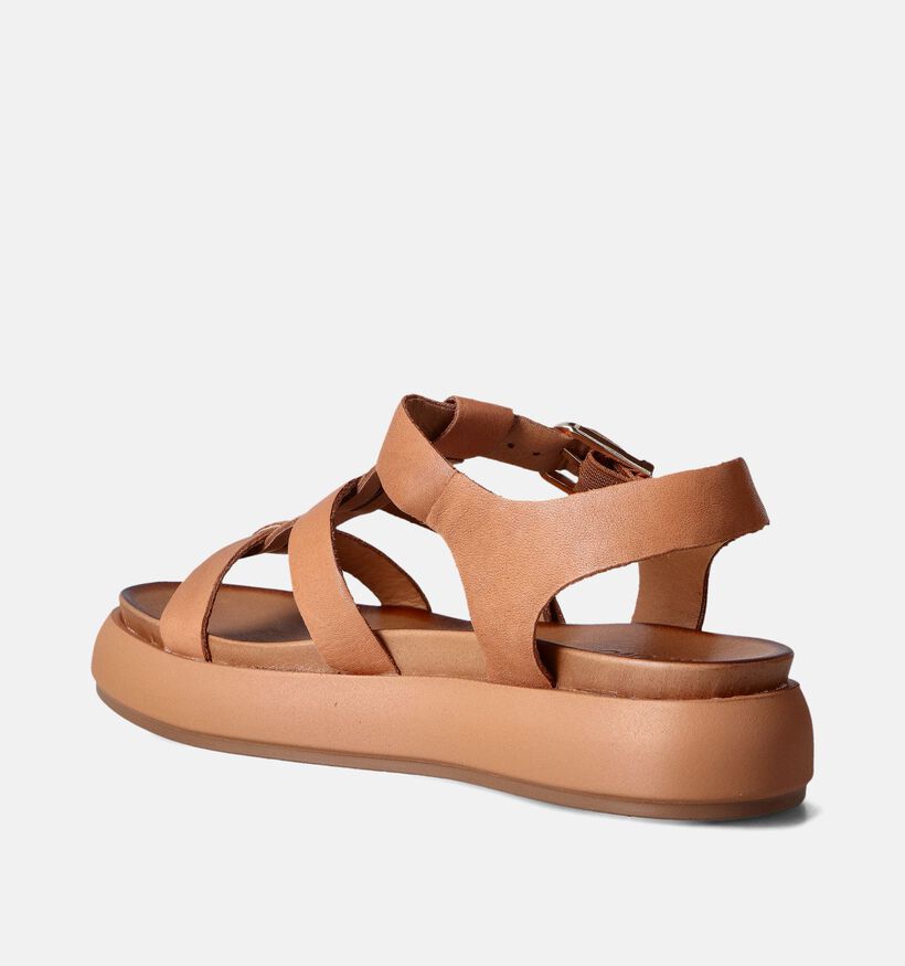 Inuovo Sandales plates en Cognac pour femmes (356456)