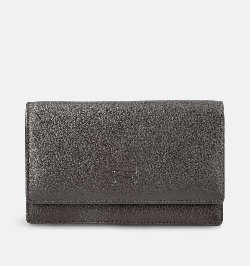 Crinkles Porte-monnaie zipp&eacute; en Brun fonc&eacute; pour femmes (381752)