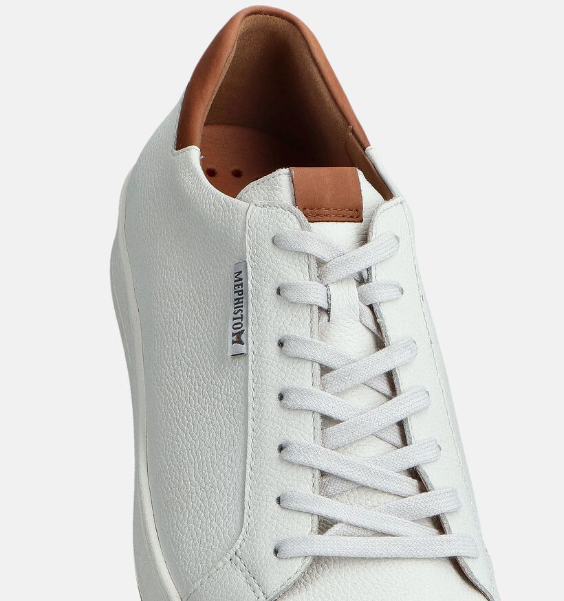 Mephisto Hasko Empire Witte/Cognac Veterschoenen voor heren (370187) - geschikt voor steunzolen