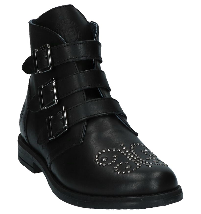 Hampton Bays Bottines robustes en Noir en cuir (224117)