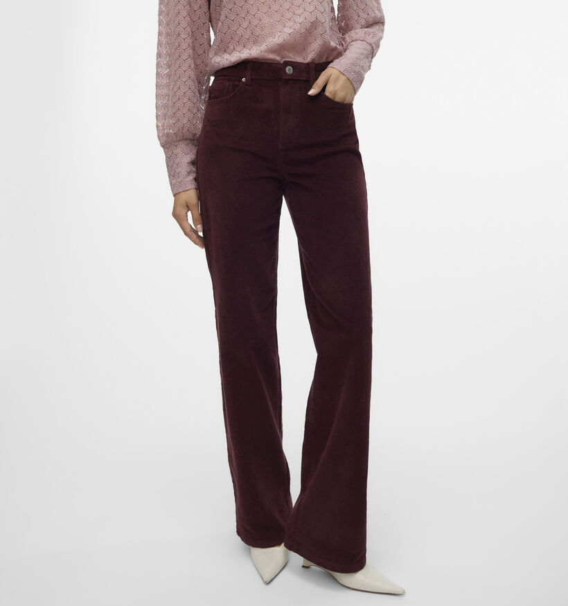 Vero Moda Tessa Pantalon classique en Bordeaux pour femmes (361197)