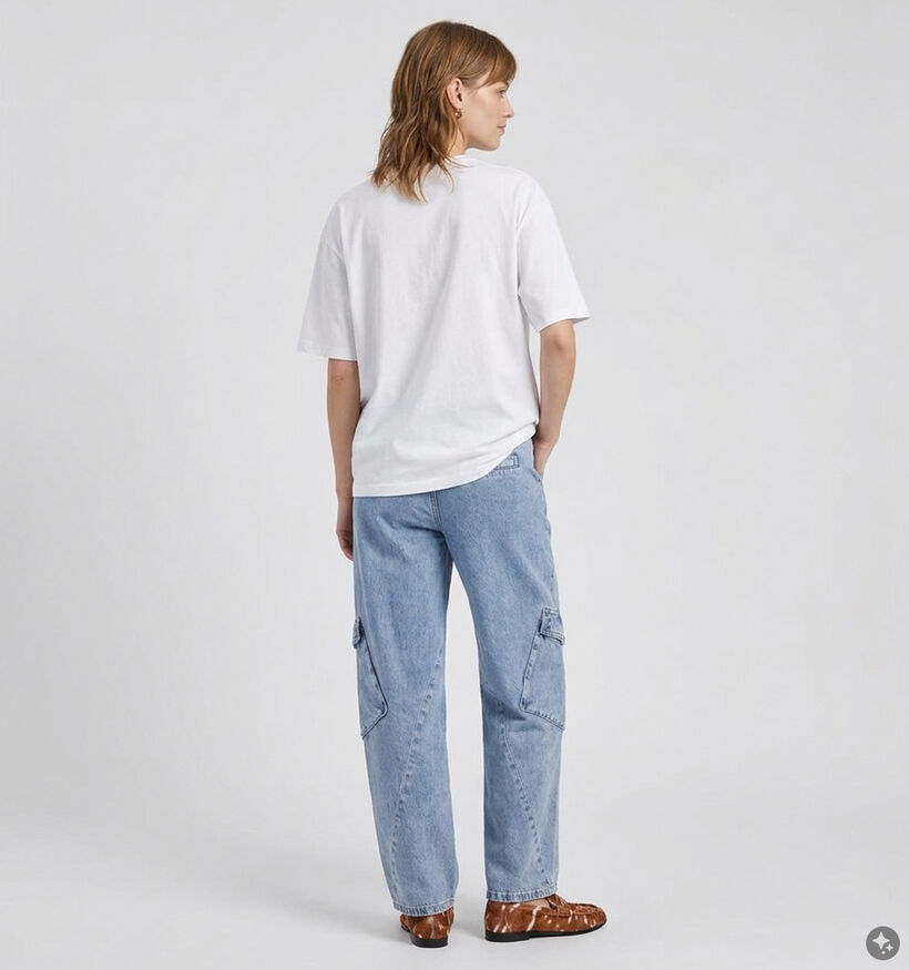 Ador&eacute; Timeo Blauwe Wide Leg Cargo Jeans voor dames (384080)