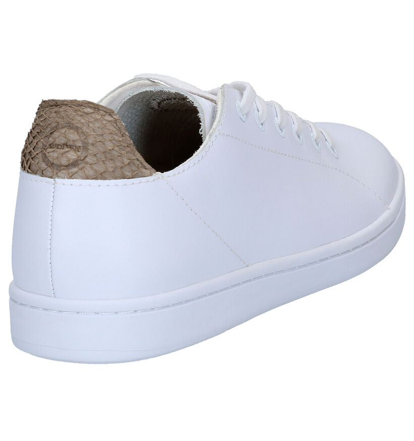 Woden Baskets habill&eacute;es en Blanc en cuir (286982)