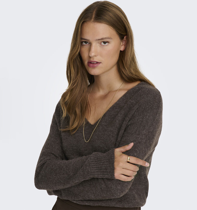 JDY Elanora Pull en Brun fonc&eacute; pour femmes (378315)