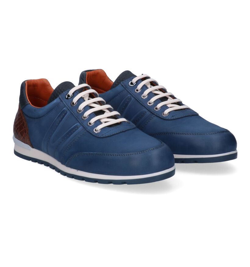 Van Lier Chaussures à lacets en Bleu foncé pour hommes (307839) - pour semelles orthopédiques