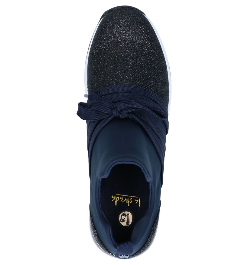 La Strada Zwarte Slip-on Sneakers in stof (288543)