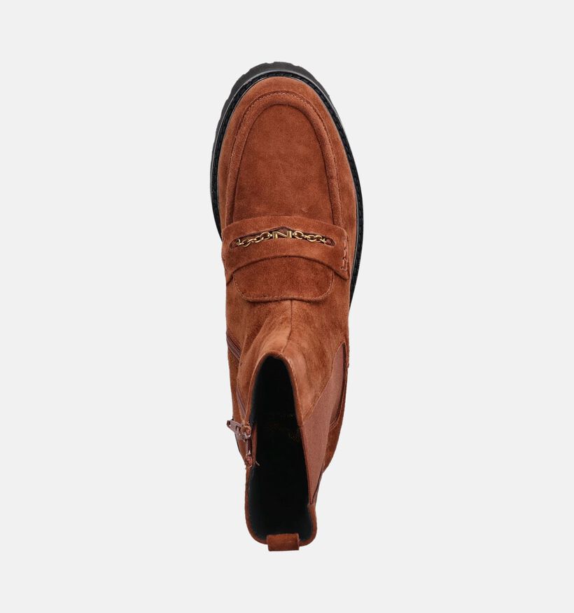 Nathan-Baume Bottines Chelsea en Brun fonc&eacute; pour femmes (380242)