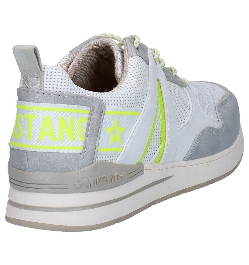 Mustang Witte Veterschoenen in kunstleer (271192)