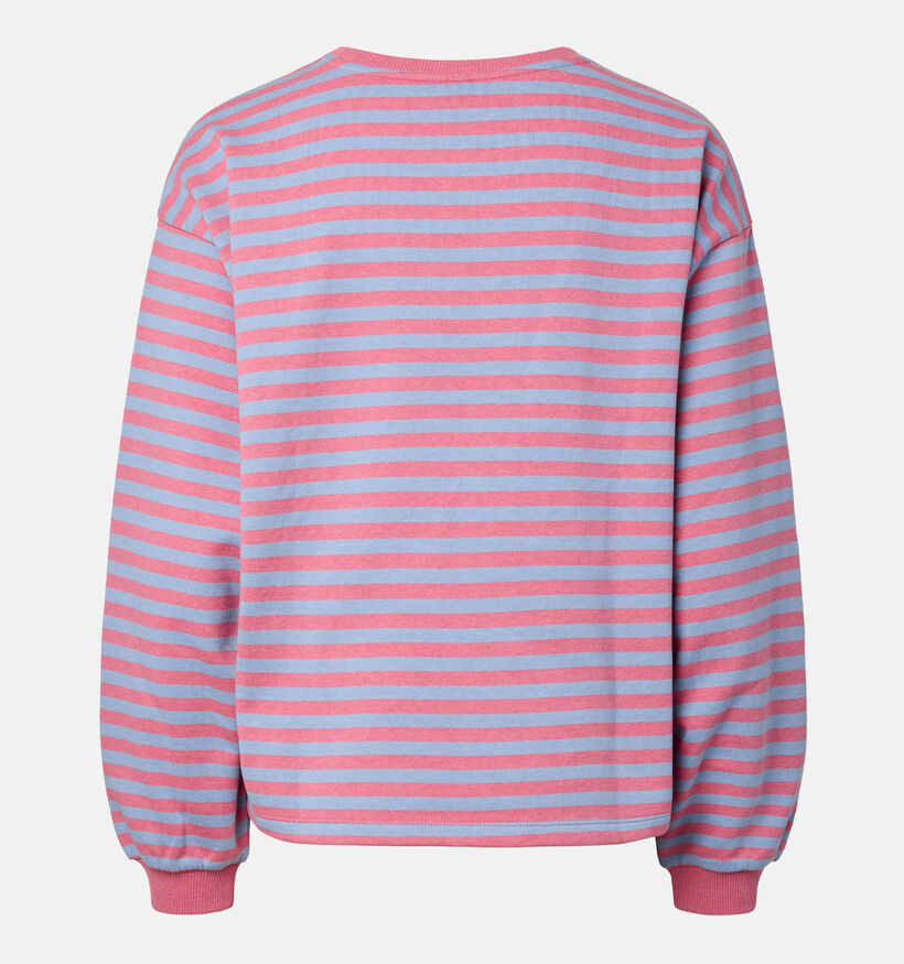 Pieces Flora Red Heart Sweatshirt en Rose/Bleu pour femmes (378378)