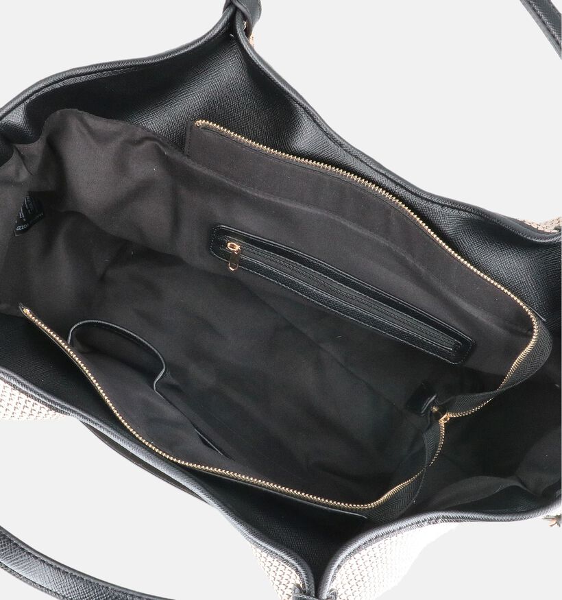 Marco Tozzi Lichtbeige/Zwarte Shoppertas met Riem voor dames (372366)