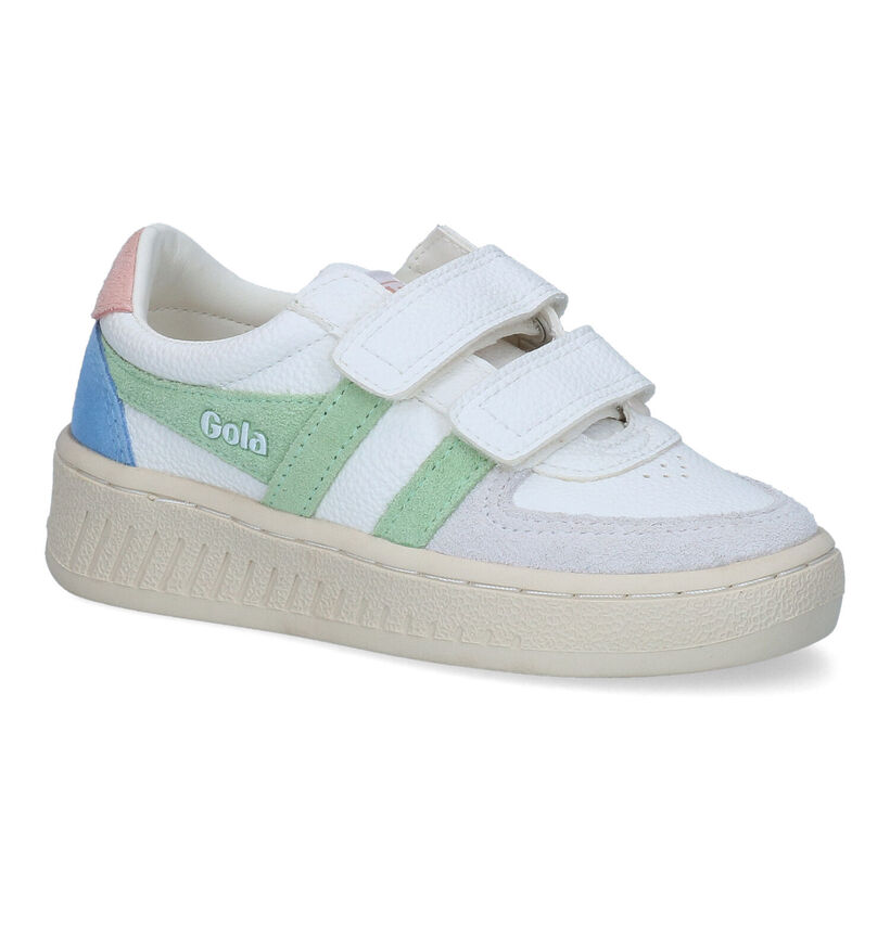 Gola Grandslam Trident Strap Witte Sneakers voor meisjes (335714) - geschikt voor steunzolen