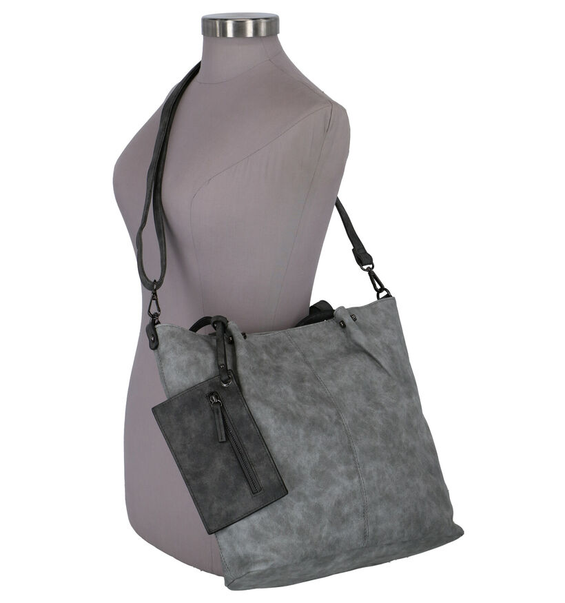 Emily & Noah Grijze Bag in Bag Shopper Tas in kunstleer (284365)