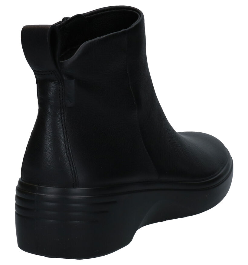 ECCO Soft Wedge 7 Zwarte Enkellaarzen in leer (280881)