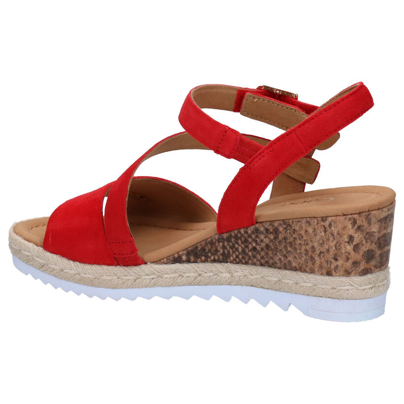 Gabor Sandales en Rouge en nubuck (271571)