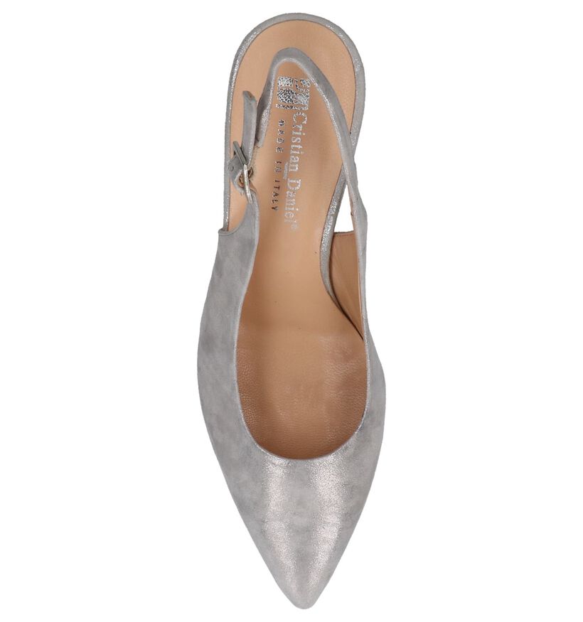 Pumps met Open Hiel Zilver Cristian Daniel in nubuck (220291)