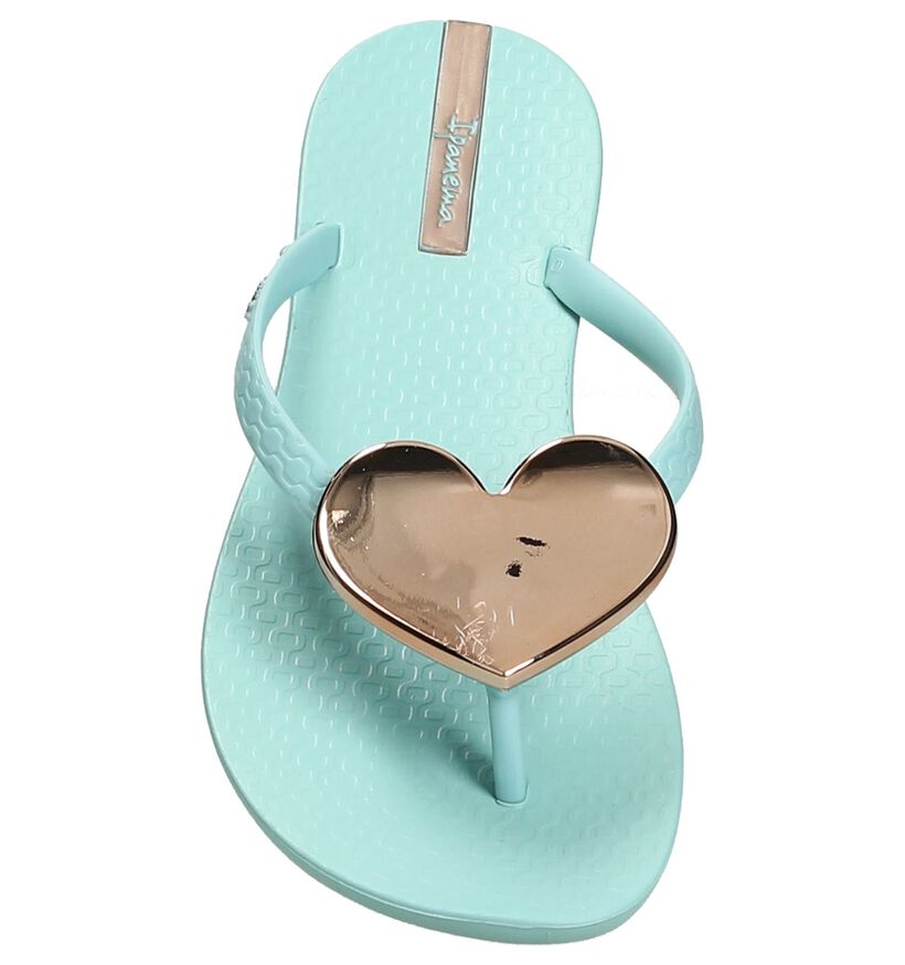 Turquoise Teenslipper Ipanema met Hartje, , pdp