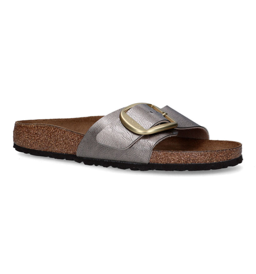 Birkenstock Madrid Birko-Flor Zwarte Slippers voor dames (338048)