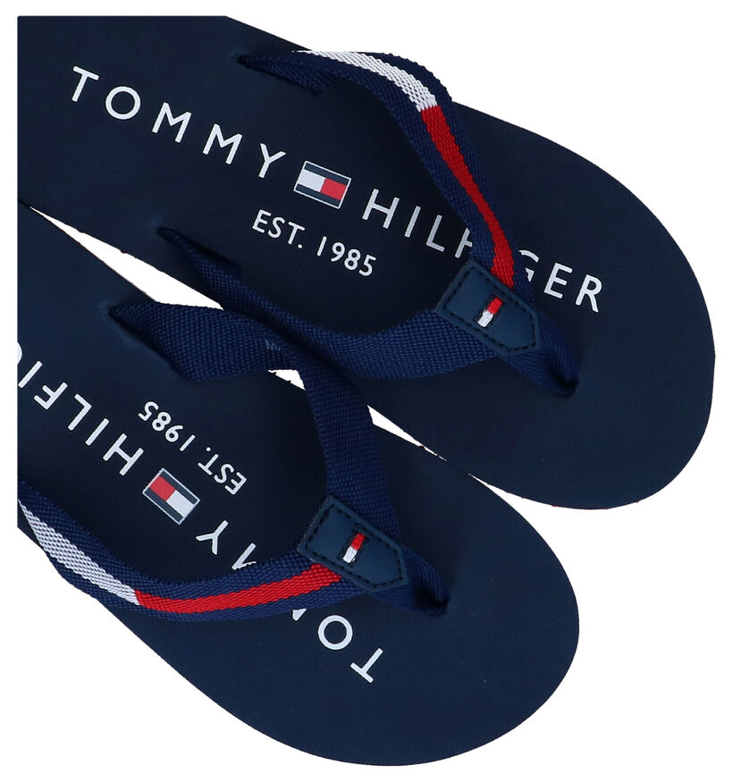 Tommy Hilfiger Blauwe Teenslippers in stof (285659)