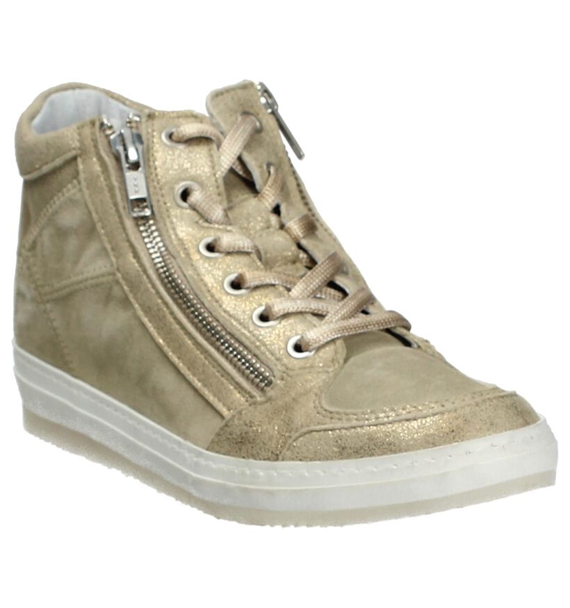 Khrio Beige Sneaker met Sleehak, , pdp