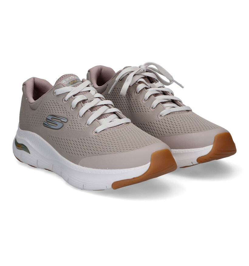 Skechers Arch Fit Baskets en Vert Olive pour hommes (340806) - pour semelles orthopédiques