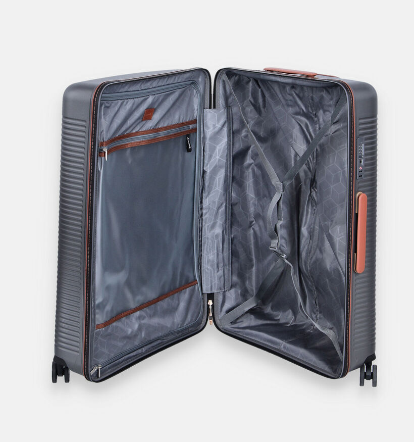Origin Donkergrijze/Cognac Grote Reiskoffer Large voor dames, heren (376177)