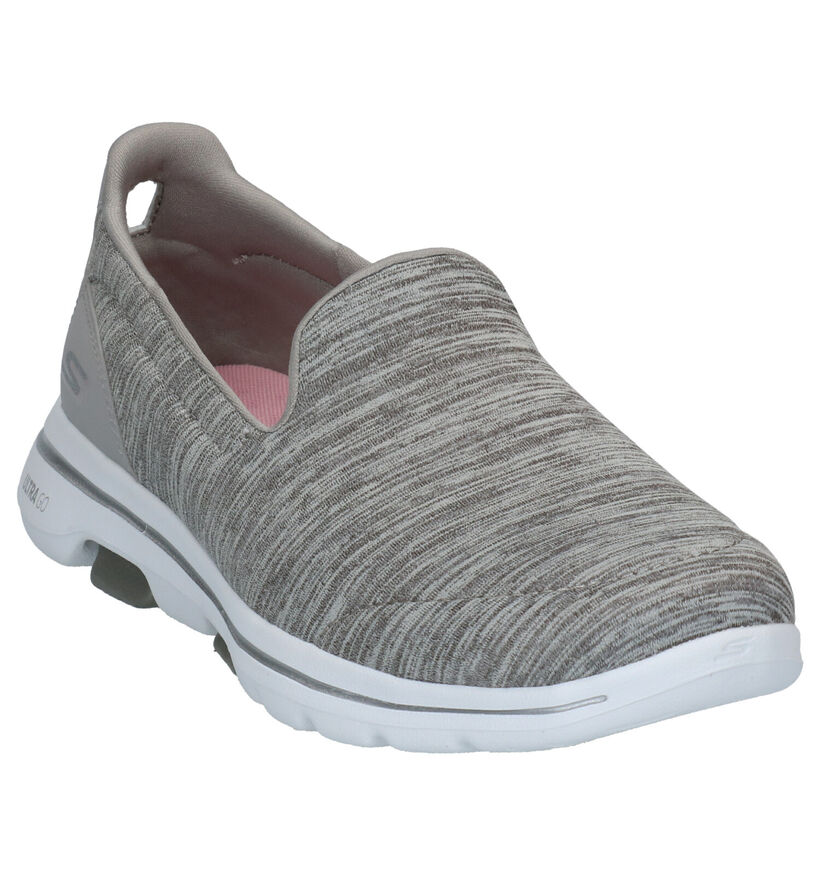 Skechers Go Walk 5 Baskets slip-on en Gris en textile (266892)